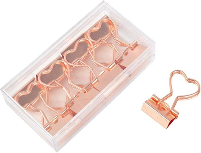 Rose Gold Metal Binder Clips by Supfoxer