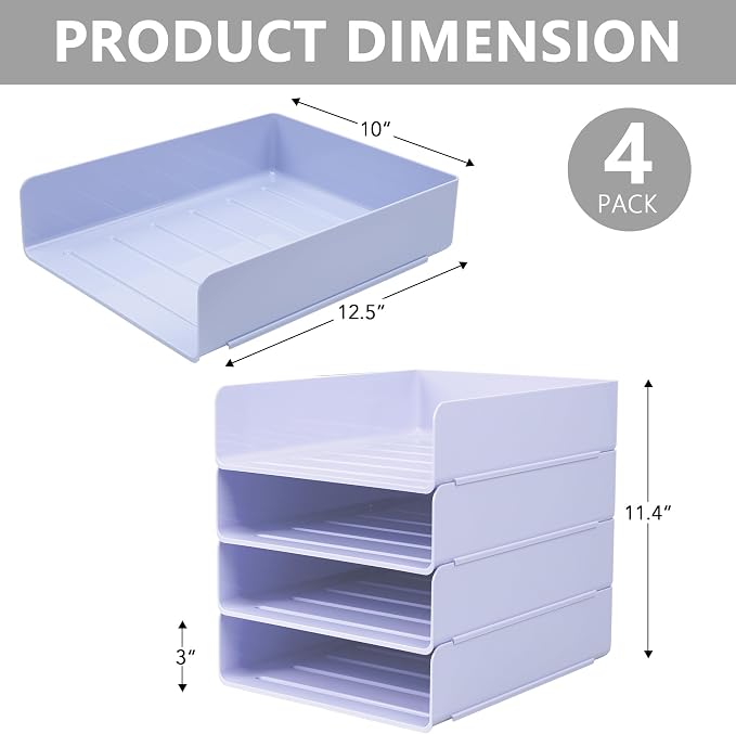 Tiawudi Desk Organizer, Office Organization and Storage, Plastic Letter Tray - Image 2