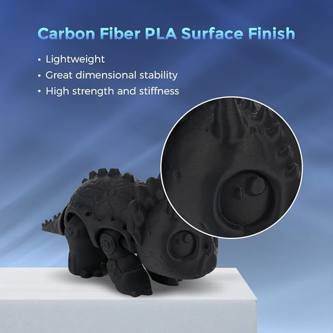 FLASHFORGE Carbon Fiber PLA Filament 1.75mm, Carbon Fiber Reinforced PLA 3D Printer Filament, 1KG Spool Dimensional Accuracy +/- 0.02mm, High Strength & High Abrasion-Resistance (Volcanic Rock Gray)-DeskLoop Office
