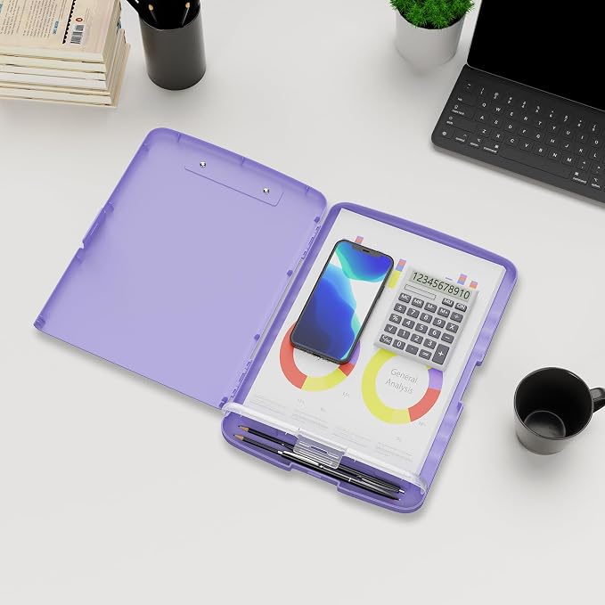 Plastic Clipboard with Storage, 8.5 x 11 Storage Organization Box Side-Opening - Image 6