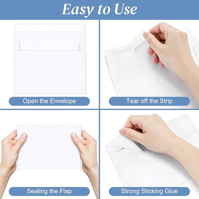 50 Pack A7 Envelopes, 5.24 x 7.24 in Christmas Envelopes - Image 5
