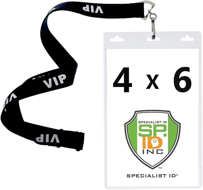 10 Pack - Premium 4X6 Badge Holder - Heavy Duty Extra Large Badge & Credential by SpecialistID