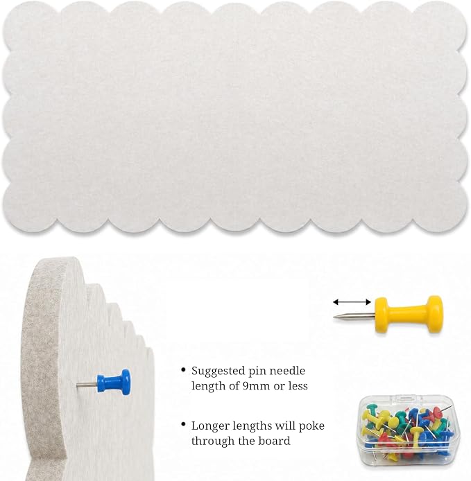 Scalloped Felt Bulletin Board 47"×24" – Large Pin Board - Image 4