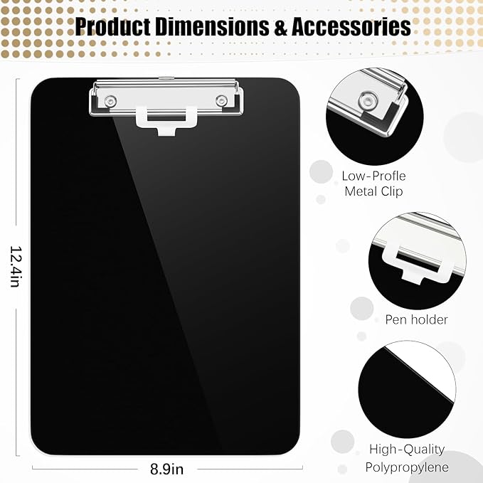 Hongri Plastic Clipboard with Pen Holder, Nurses and Women, Low Profile Clip - Image 3
