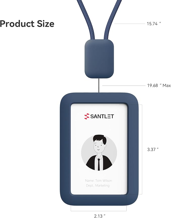 Lanyards for ID Badges Holder, SANTLET Silicone ID Badge Holder Name Card Case - Image 7