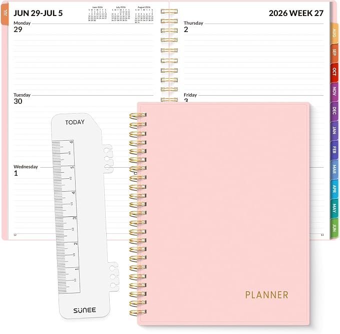 SUNEE Academic Planner 2026-2027 – Weekly & Monthly Planner, July 2026 to June by SUNEE