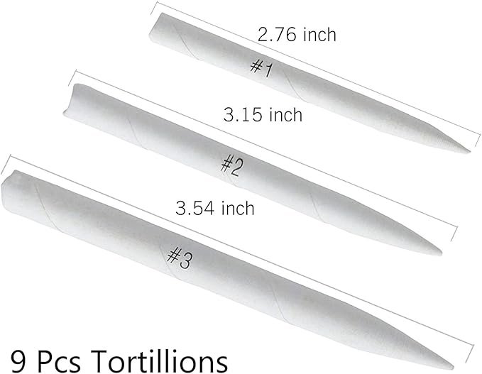 21 Pcs Blending Stumps and Tortillions Set with Sketch Sandpaper Pencil Sharpener Pointer and Pencil Extension Tool Drawing Art Kneaded Eraser for Student Sketch Drawing Set by VENCINK-DeskLoop Office