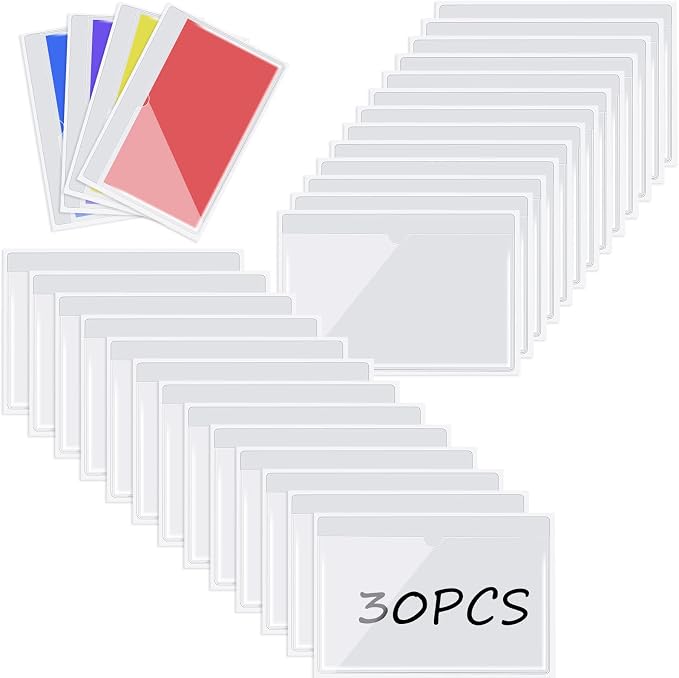 30 Pack Self-Adhesive Index Card Pockets - Image 2