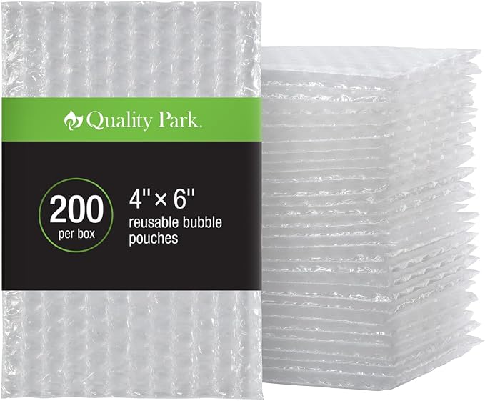 Quality Park Clear Bubble Pouches, Cushioned Packing and Shipping Bags by Quality+Park