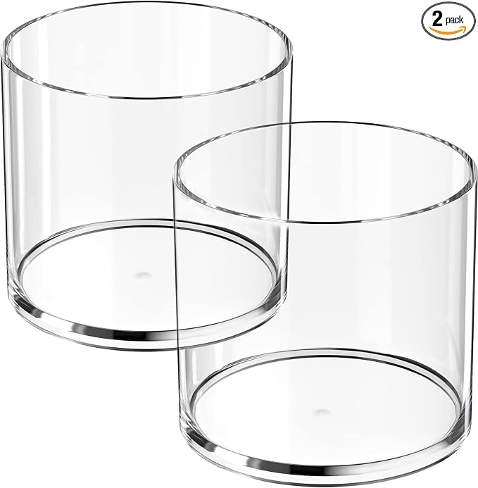 MaxGear Acrylic Pen Holder 2-Pack, Round Makeup Brush Holder & Pencil Cup | by MaxGear