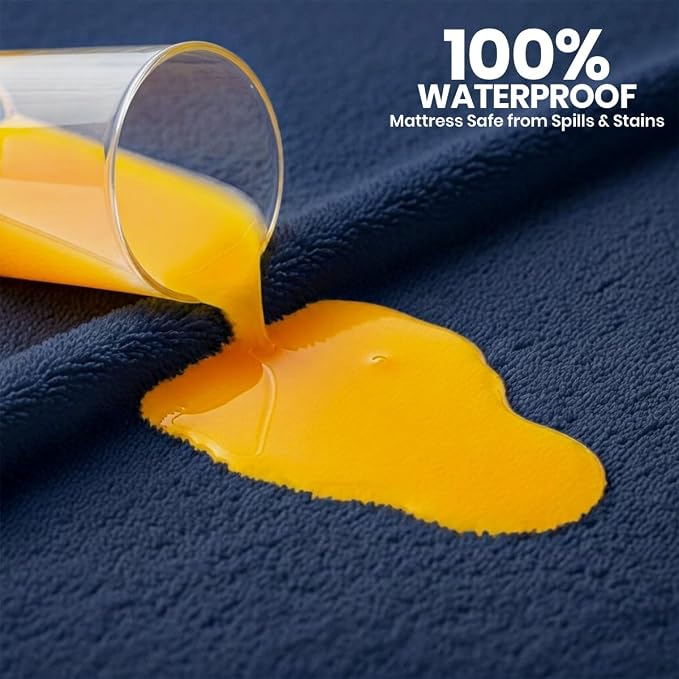 Queen Size Mattress Protector Waterproof, Premium 200 GSM Terry Mattress Cover - Image 3