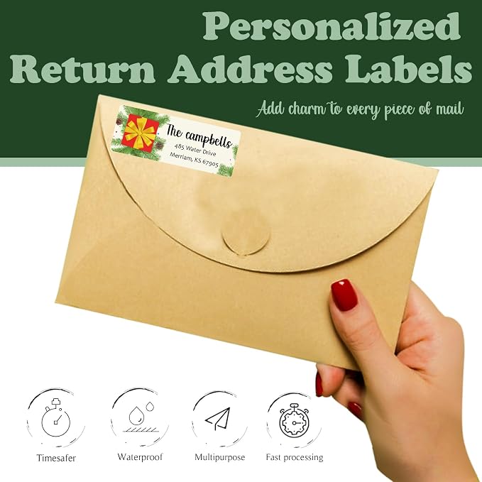 LINMAGCO Personalized Return Address Labels Gold 500 Pcs Mail Labels - Image 2