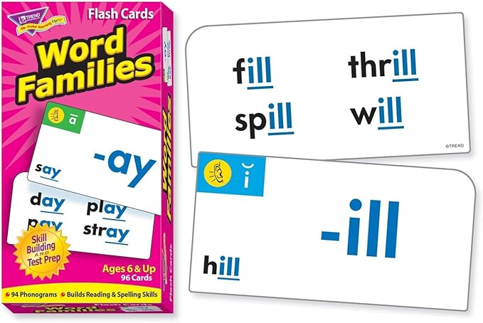 Trend Enterprises: Word Families Skill Drill Flash Cards, Content-Rich Cards to - Image 2