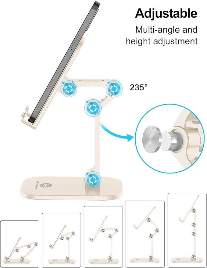 OCYCLONE Phone Stand, Adjustable Height and Angle Foldable Cell Phone Stand - Image 2