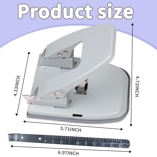 Hole Punches, 2 Hole Punch, Adjustable Two Hole Punch, Heavy Duty 2-Hole Punches - Image 7