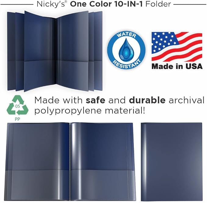 Nicky's® Multi Pocket Organizer, 10 or 14 Page Folder, Waterproof, Patented - Image 5