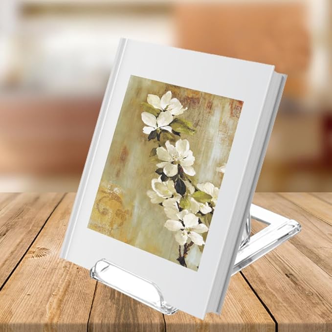 （10 Pack ）Acrylic Book Stand for Display Adjustable Clear Display Holder Easel Collector Stand for Home Office Back to School Comic Album CD Magazine Postcard Artworks (4.2 x 4.3 x 2.35 Inch)-DeskLoop Office