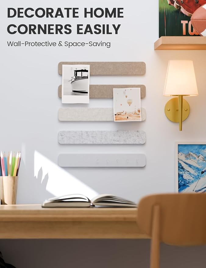 Fluxynara Cork Board Alternative Felt Strip Board 5-Pack 13"x2", Office Pin - Image 4