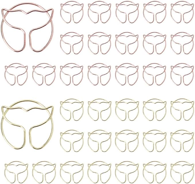 OWLFAVO 36pcs Whale Tail Shape Paper Clips by OWLFAVO