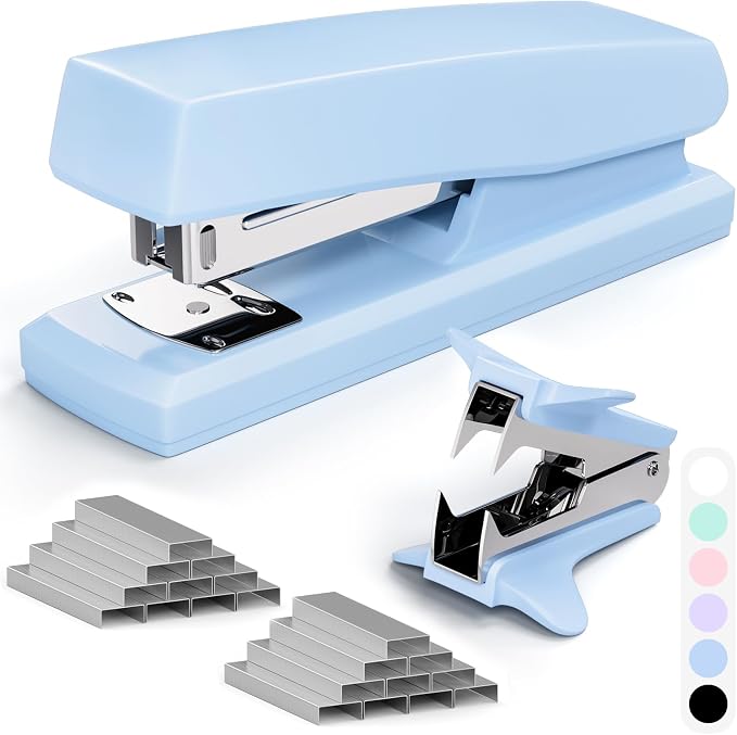 Blue Office Stapler, 25 Sheet Capacity by Unknown