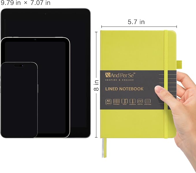 &And Per Se Lined Journal Notebook, 160 Pages, A5 5.7 x 8 inches College Ruled - Image 3