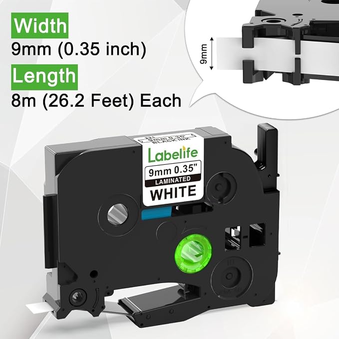 Labelife 9mm Label Tape TZe-221 Replace - Image 3