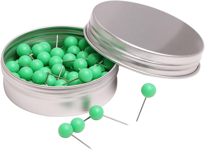 Tupalizy 100PCS 1/4 Inch Small Round Head Map Tacks Pins by Tupalizy