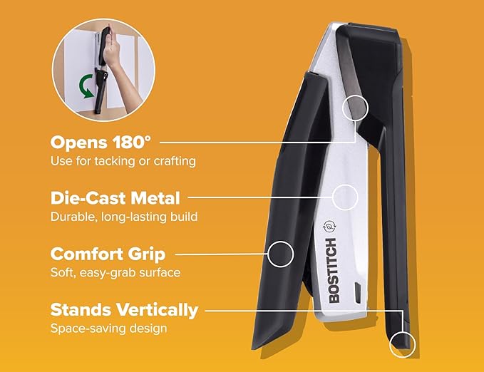 Bostitch Office InPower Desktop Eco-Friendly Stapler, One-Finger Technology - Image 6