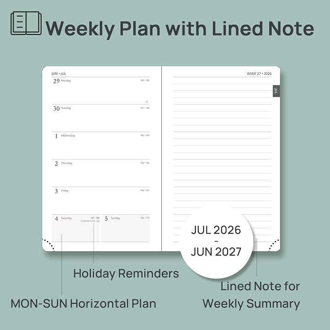 POPRUN 2026-2027 Pocket Planner Weekly and Monthly Academic Calendar - Image 3