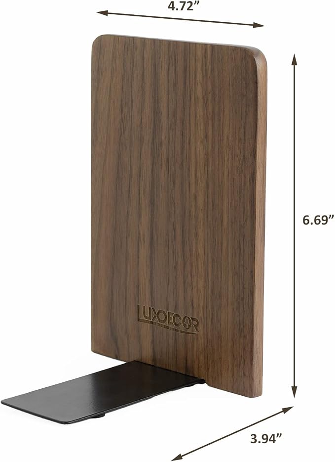 Large Bookend Hold Heavy Books- 7x4x5in 3 Pack Wood Bookends - Image 6
