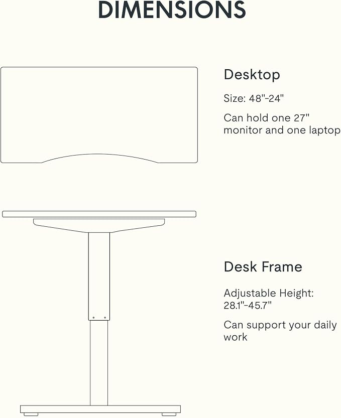 FLEXISPOT EN1 Bamboo Standing Desk, 48 x 24 Inches Whole-Piece Electric Height - Image 6