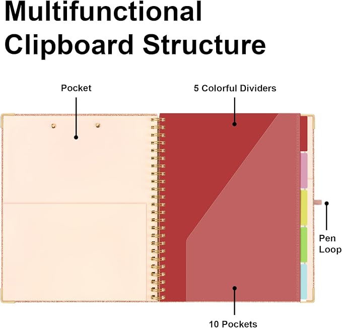 EYROZILL Clipboard Folio with Refillable Lined Notepad - Image 4