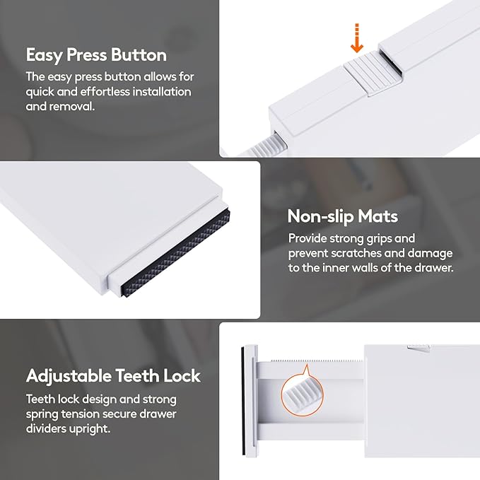 Lifewit 10 Pack Upgrade Drawer Dividers - Image 7