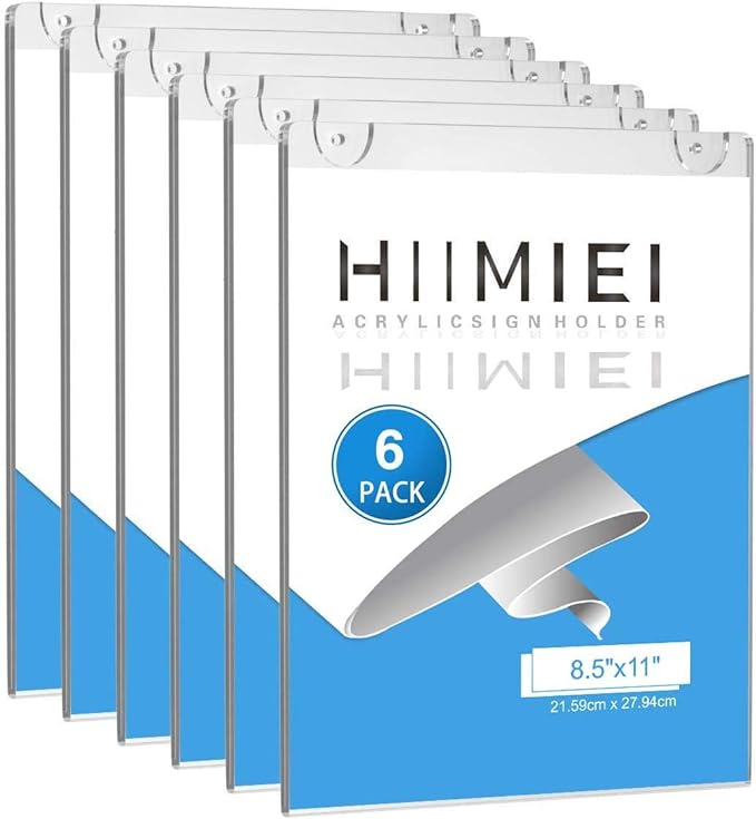 HIIMIEI Wall Mount Acrylic Sign Holder 8.5'' x 11'' by HIIMIEI