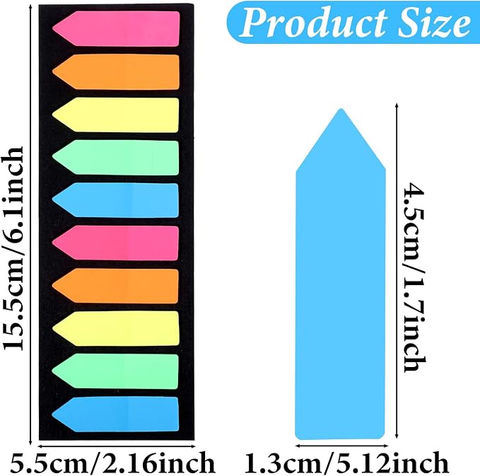 1200Pcs Sticky Tabs, Fluorescent Translucent Stickys Note Flags Page Markers - Image 5