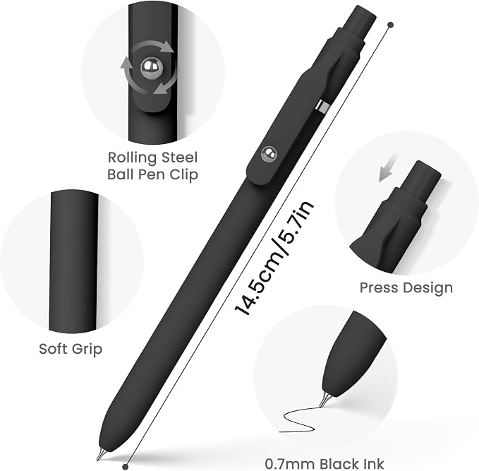 Sooez Gel Pens, Quick Dry Medium Point Smooth Writing Pens, Retractable Cute - Image 3