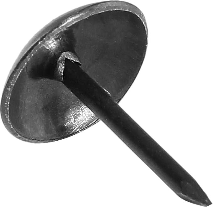 Piutouyar 200 Pcs Black Upholstery Tacks Antique Metal Thumb Tacks Round Head - Image 3