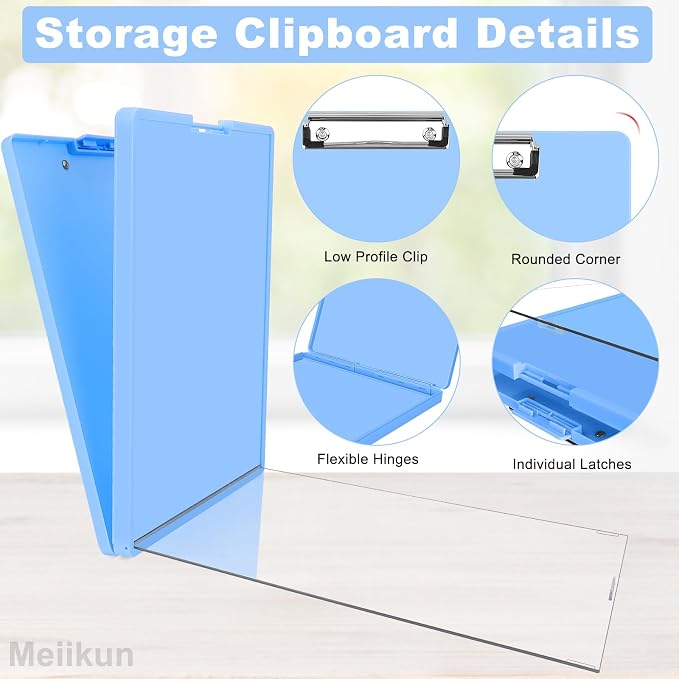 Meiikun Clipboard with Storage, Plastic Clip Boards 8.5x11 Folder with Clear - Image 5