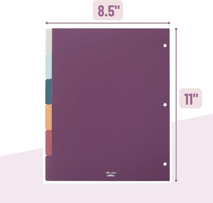 Mr. Pen- Dividers for 3 Ring Binder, 2 Sets, 6 Pack/Set, Binder Dividers - Image 3
