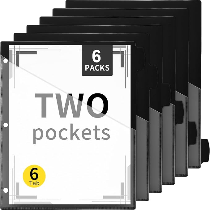 Epakh 6 Pcs Binder Dividers for 3 Rings Binders Index Dividers by Epakh