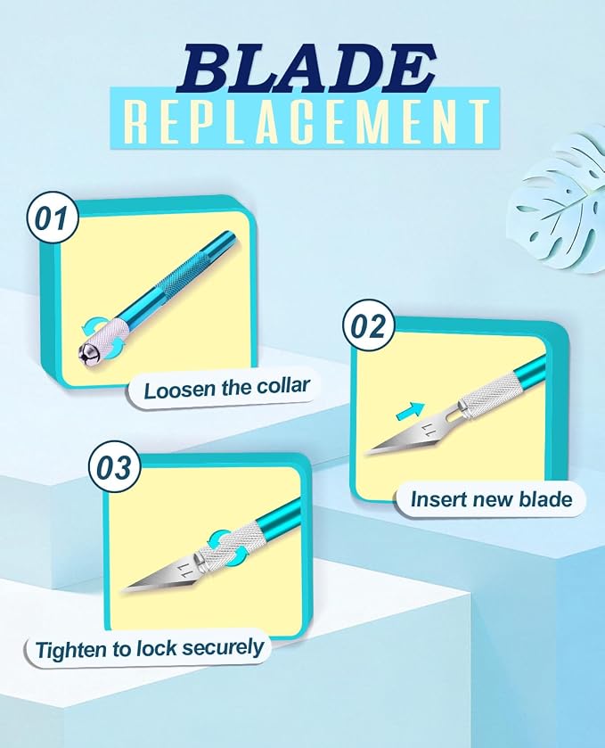 DIYSELF Craft Knife with 10 Extra #11 Blades, Precision Hobby Knife Set with - Image 6