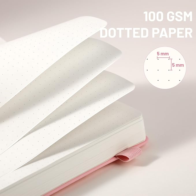 CAGIE Bullet Dotted Journal Notebook 320 Pages 100 GSM Paper Hardcover A5 Dot - Image 3