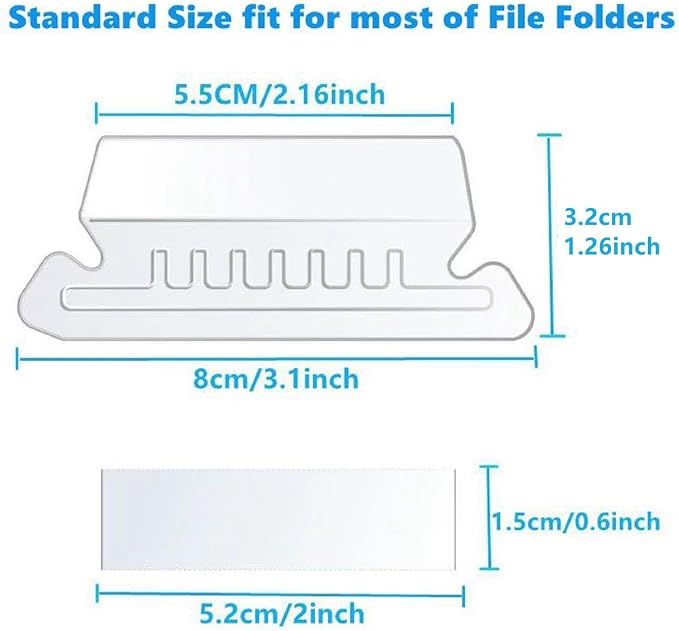 Folder Labels, 50+50 Sets of Hanging Folder Label Tabs and Inserts - Image 2