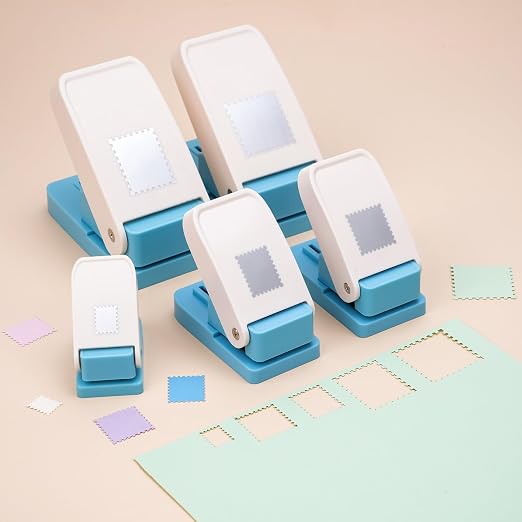 5Pcs Stamp Punch, 1.5x1.25inch/1x0.8inch/0.6x0.5inch Rectangle Postage Stamps - Image 5