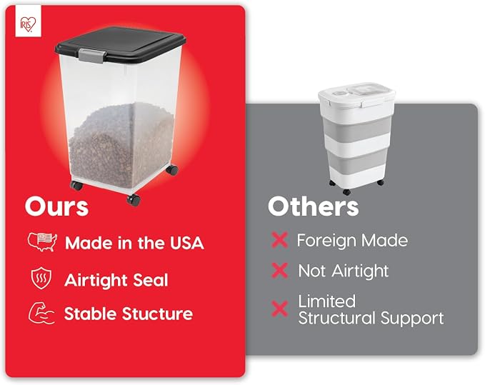 IRIS USA Airtight Dog Food Storage Container, Attachable Wheels, - Image 4