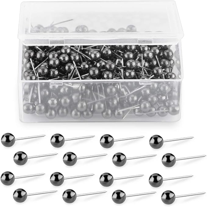 Push Pins Map Tacks 1/8-Inch Retro Metallic Color Beads Head Marking Push Pins by Yalis