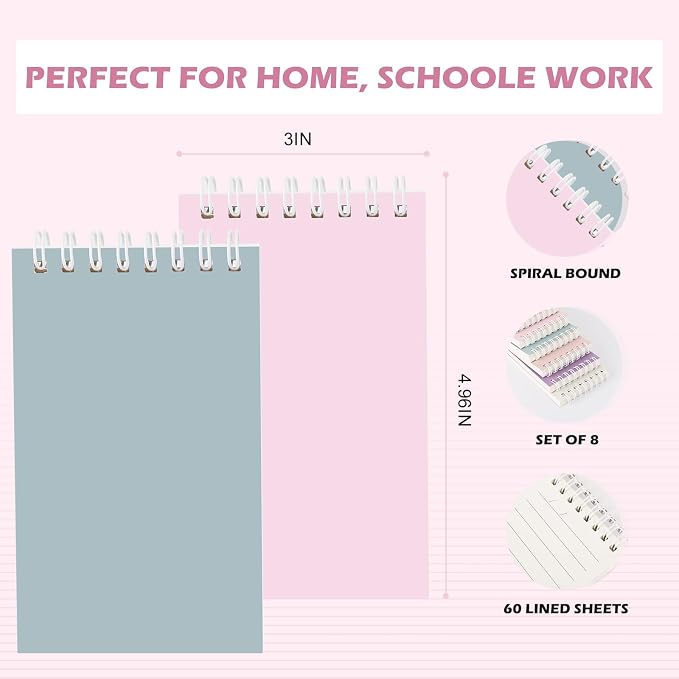 Ddaowanx Small Notebooks, 3x5 Pocket Spiral Notepads - Image 2
