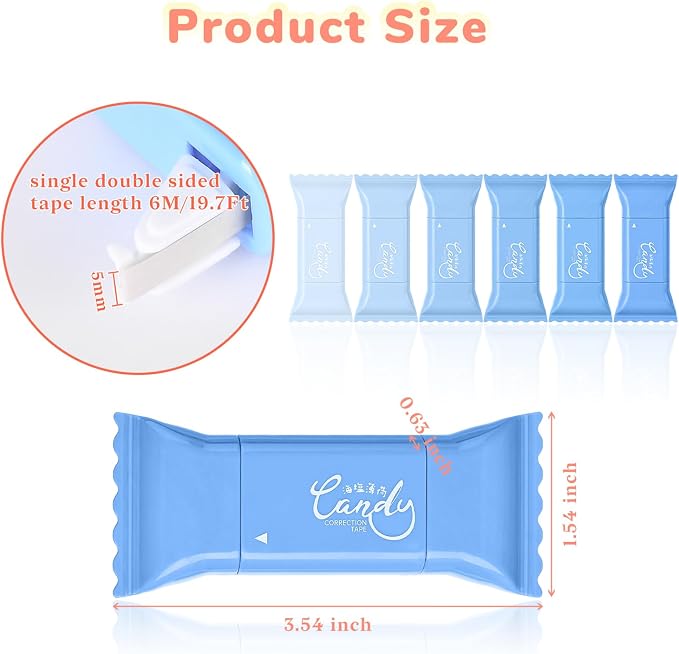 Temiary 6 Pcs White Correction Tapes, Cute White Smooth Pull Out Tape - Image 2