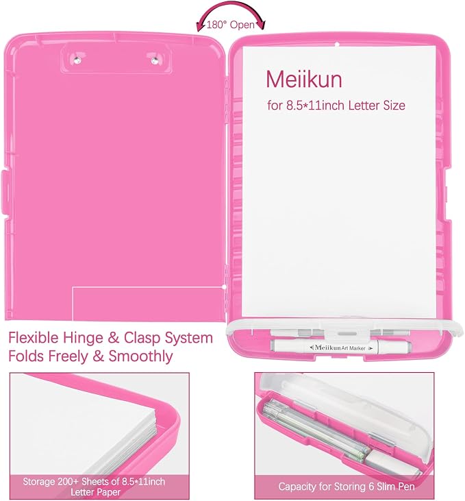 Meiikun Clipboard with Storage, Plastic Clipboards 8.5x11 with Pen Holder - Image 5