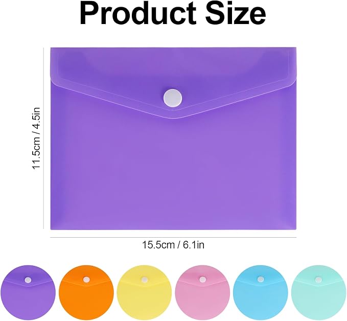 Plastic Envelopes 12 Pack Clear Document Folders，Plastic Envelopes - Image 7